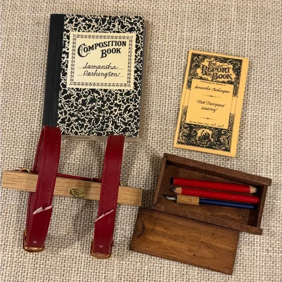 Retired American Girl PC Samantha’s Buster Brown Dress & School Supplies 1986 - Picture 4 of 14